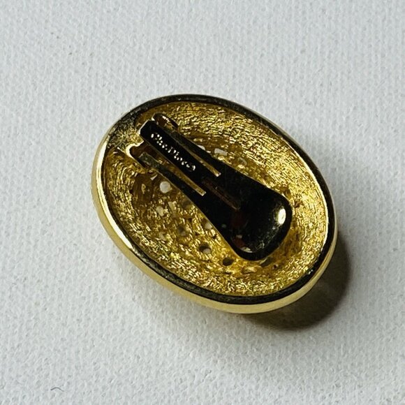 Christian Dior Vintage Large 3D Arch Oval Open work Modernist Clip Earrings - Picture 4 of 7